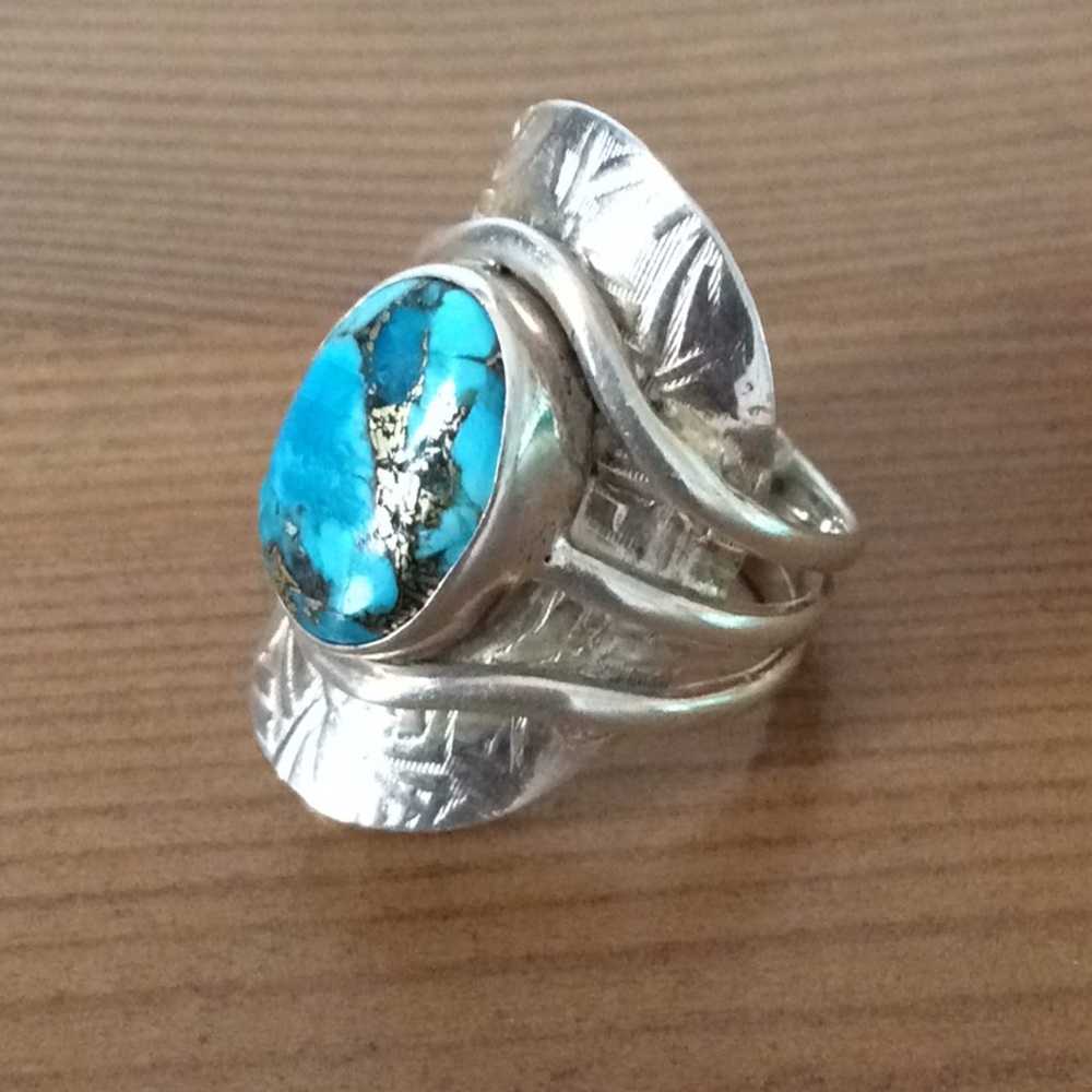 Turquoise Silver Ring Size 6